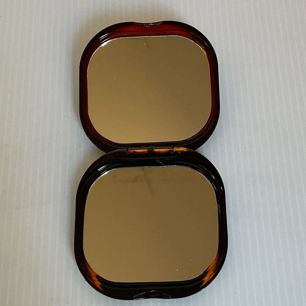 Hand-Painted Mexican Compact Mirror Monarch Butterfly Michoacán Gold Foil Art